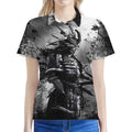 Dark Samurai Warrior Print Women's Polo Shirt