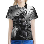 Dark Samurai Warrior Print Women's Polo Shirt