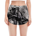 Dark Samurai Warrior Print Women's Split Running Shorts