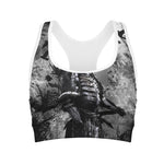 Dark Samurai Warrior Print Women's Sports Bra