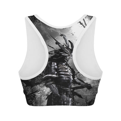Dark Samurai Warrior Print Women's Sports Bra