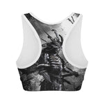 Dark Samurai Warrior Print Women's Sports Bra
