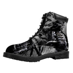 Dark Samurai Warrior Print Work Boots
