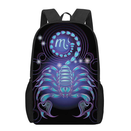 Dark Scorpio Zodiac Sign Print 17 Inch Backpack