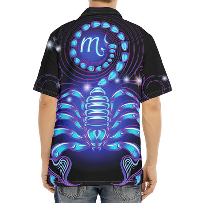 Dark Scorpio Zodiac Sign Print Aloha Shirt