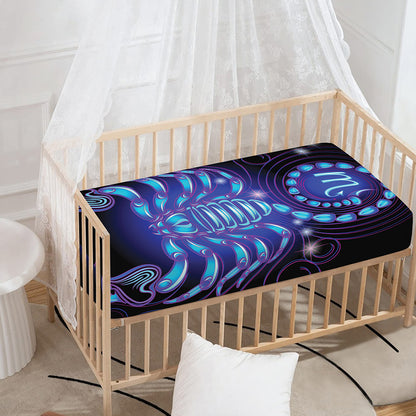 Dark Scorpio Zodiac Sign Print Baby Crib Sheet
