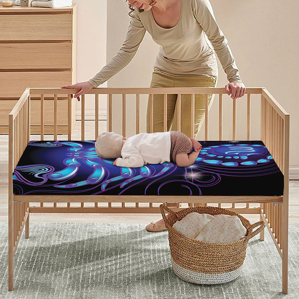 Dark Scorpio Zodiac Sign Print Baby Crib Sheet