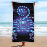 Dark Scorpio Zodiac Sign Print Beach Towel