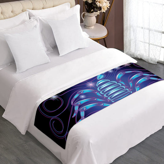 Dark Scorpio Zodiac Sign Print Bed Runner