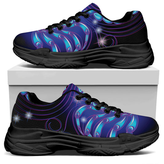 Dark Scorpio Zodiac Sign Print Black Chunky Shoes