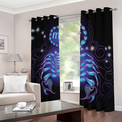 Dark Scorpio Zodiac Sign Print Blackout Grommet Curtains