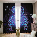 Dark Scorpio Zodiac Sign Print Dimout Pencil Pleat Curtains