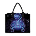 Dark Scorpio Zodiac Sign Print Canvas Tote Bag