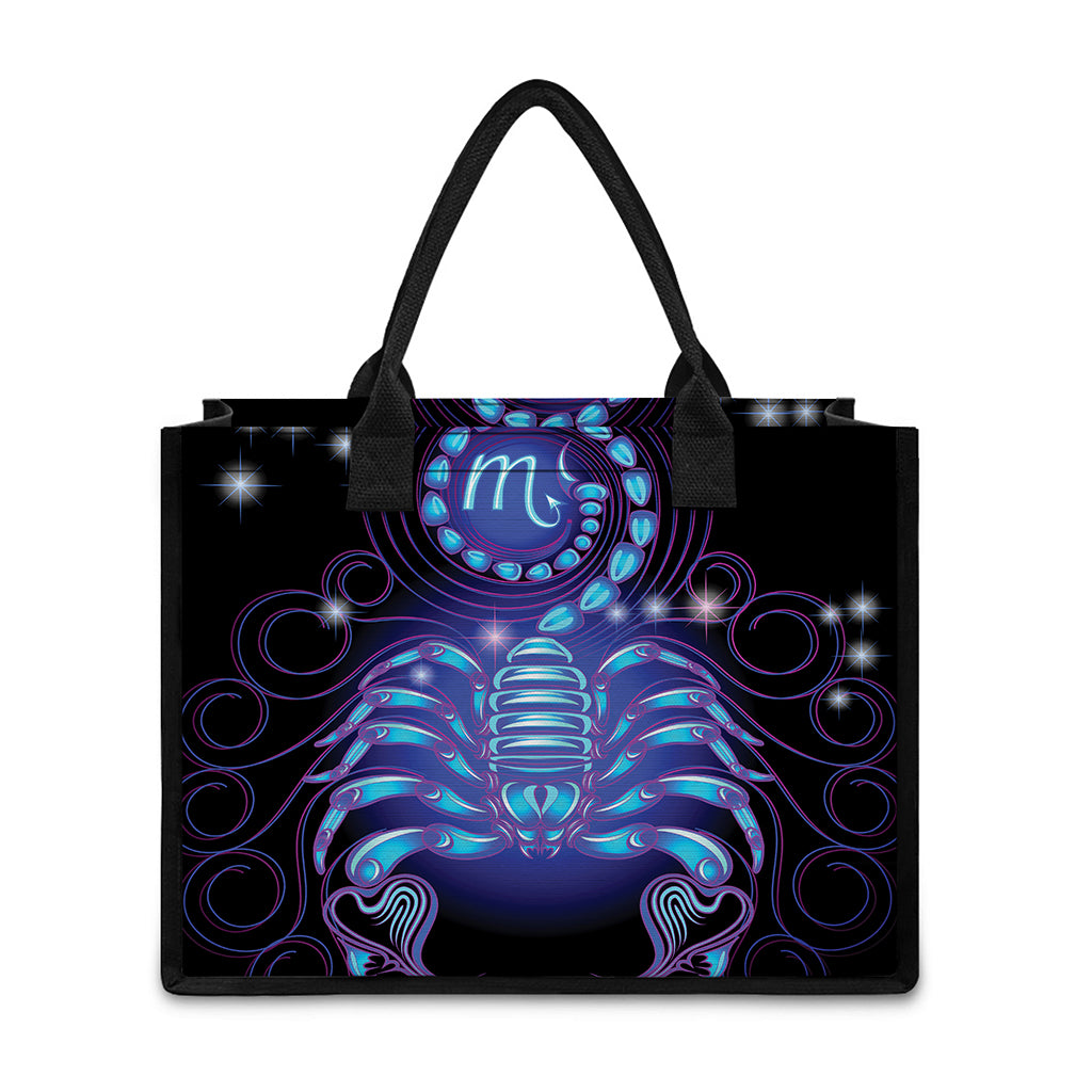 Dark Scorpio Zodiac Sign Print Canvas Tote Bag