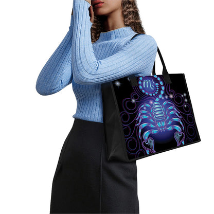 Dark Scorpio Zodiac Sign Print Canvas Tote Bag