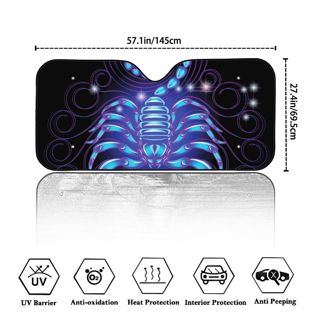 Dark Scorpio Zodiac Sign Print Car Windshield Sun Shade