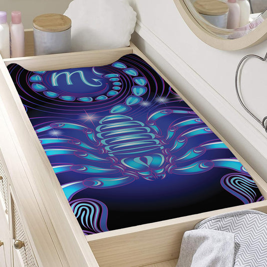 Dark Scorpio Zodiac Sign Print Changing Pad Cover