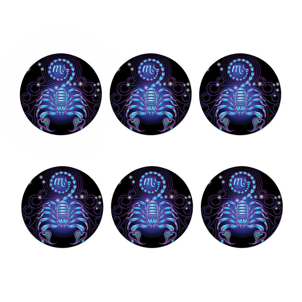 Dark Scorpio Zodiac Sign Print Coaster Set