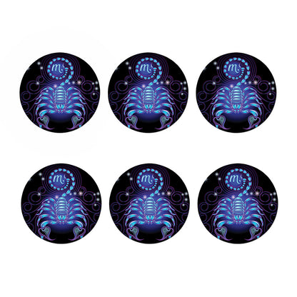 Dark Scorpio Zodiac Sign Print Coaster Set