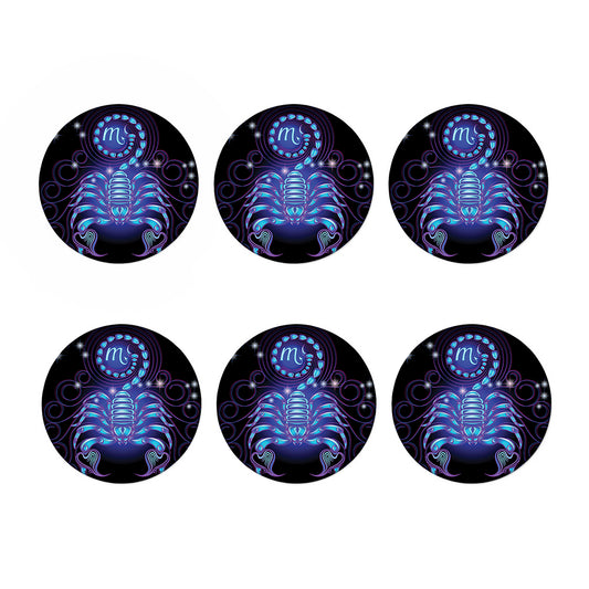 Dark Scorpio Zodiac Sign Print Coaster Set