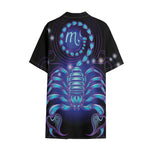 Dark Scorpio Zodiac Sign Print Cotton Hawaiian Shirt