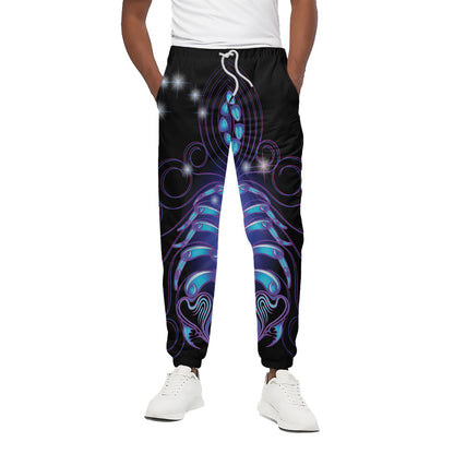 Dark Scorpio Zodiac Sign Print Cotton Pants