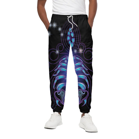 Dark Scorpio Zodiac Sign Print Cotton Pants