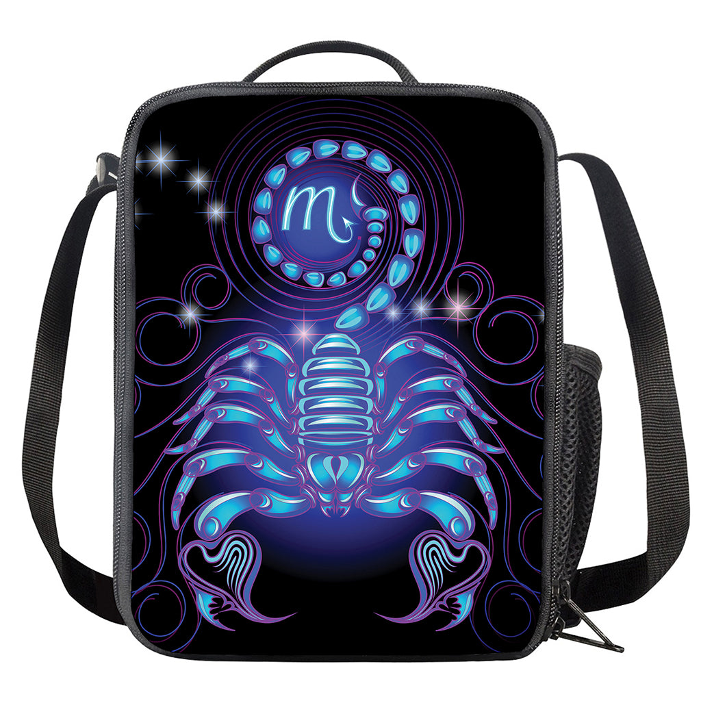 Dark Scorpio Zodiac Sign Print Crossbody Lunch Bag
