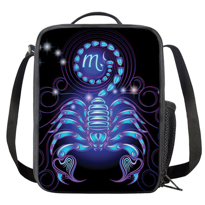 Dark Scorpio Zodiac Sign Print Crossbody Lunch Bag