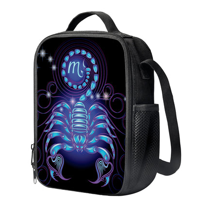 Dark Scorpio Zodiac Sign Print Crossbody Lunch Bag