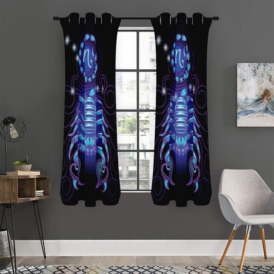 Dark Scorpio Zodiac Sign Print Curtain