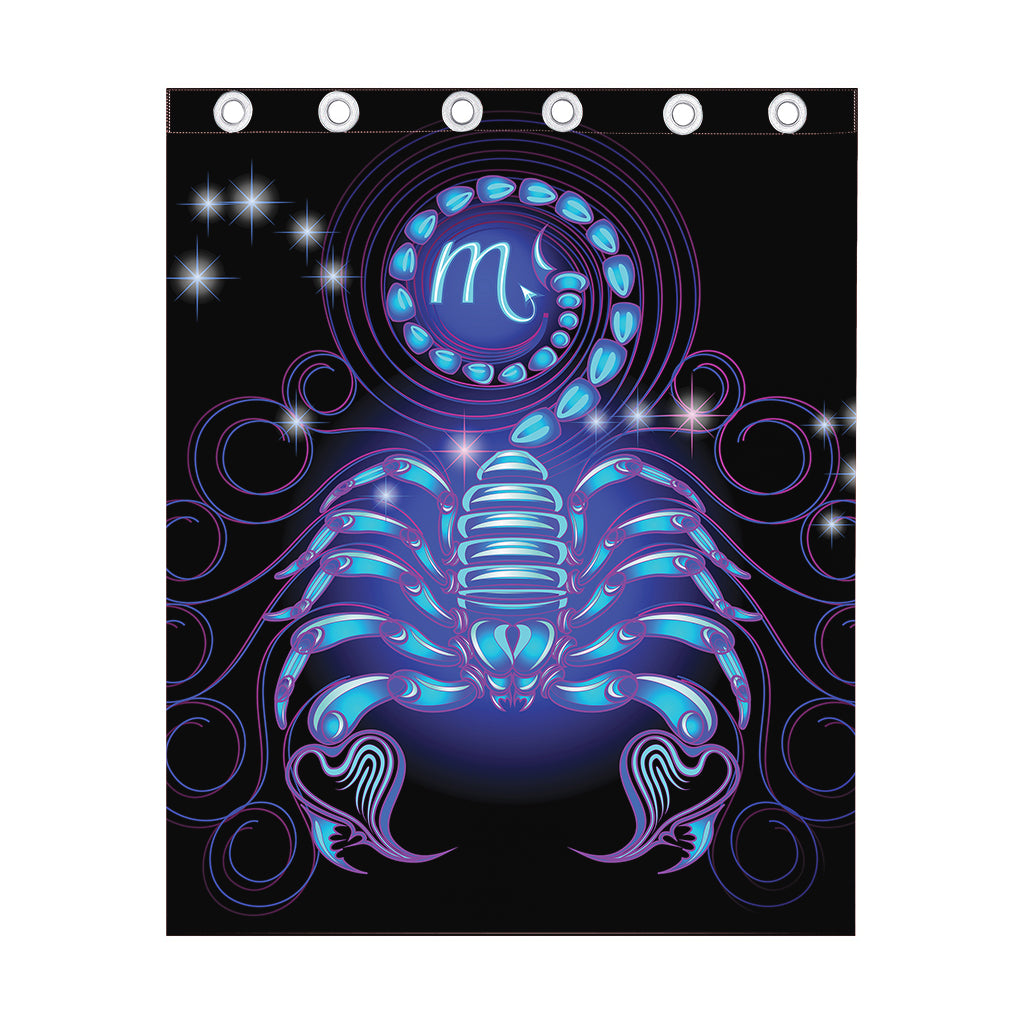 Dark Scorpio Zodiac Sign Print Curtain