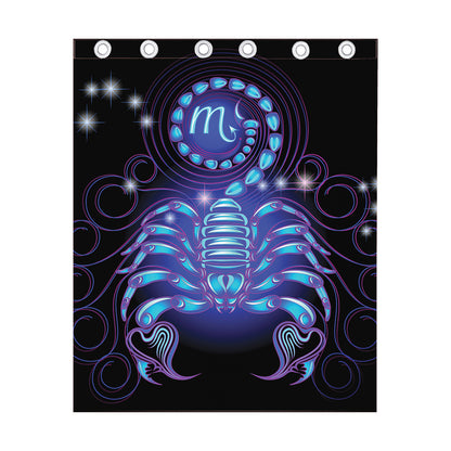 Dark Scorpio Zodiac Sign Print Curtain