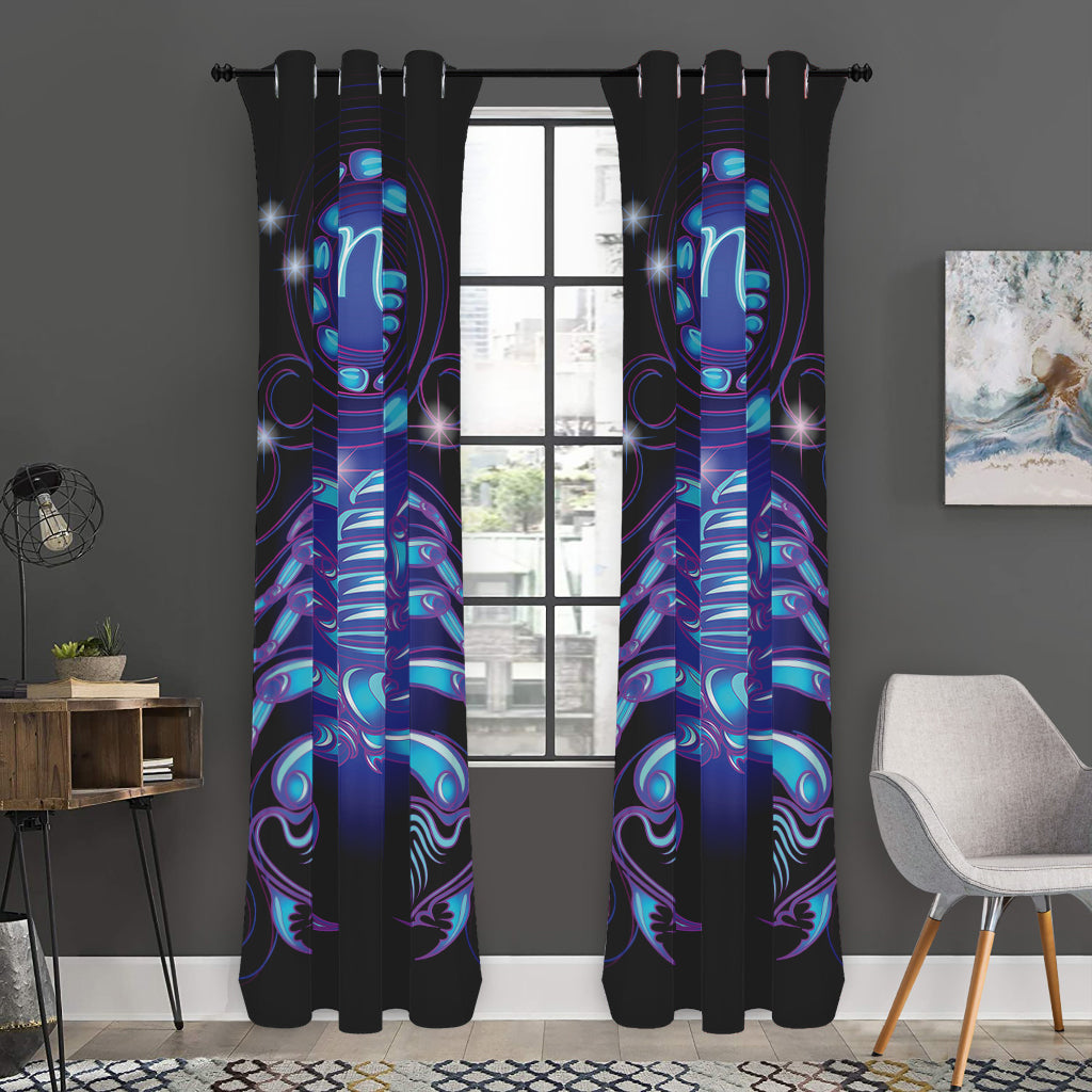 Dark Scorpio Zodiac Sign Print Curtain