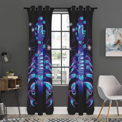 Dark Scorpio Zodiac Sign Print Curtain