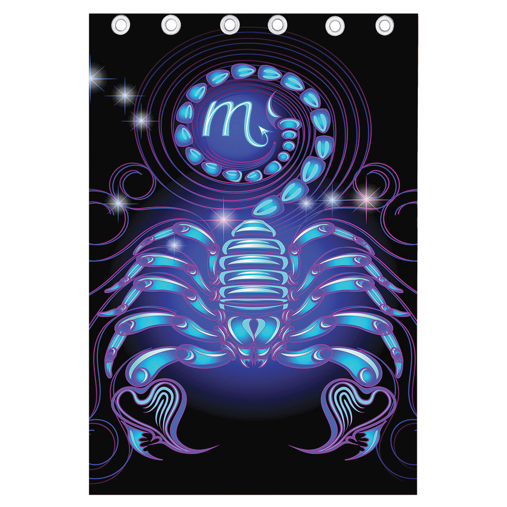 Dark Scorpio Zodiac Sign Print Curtain