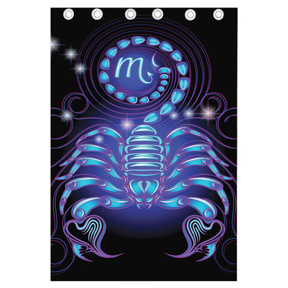 Dark Scorpio Zodiac Sign Print Curtain