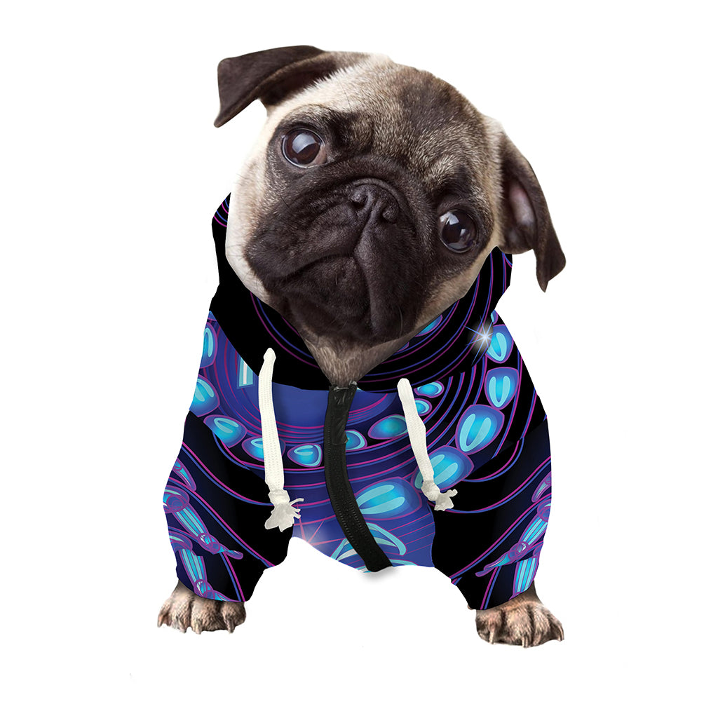 Dark Scorpio Zodiac Sign Print Dog Zip Up Hoodie