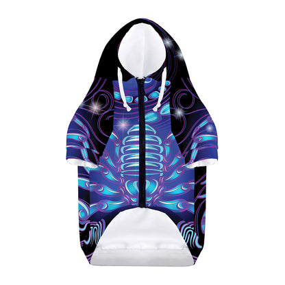 Dark Scorpio Zodiac Sign Print Dog Zip Up Hoodie