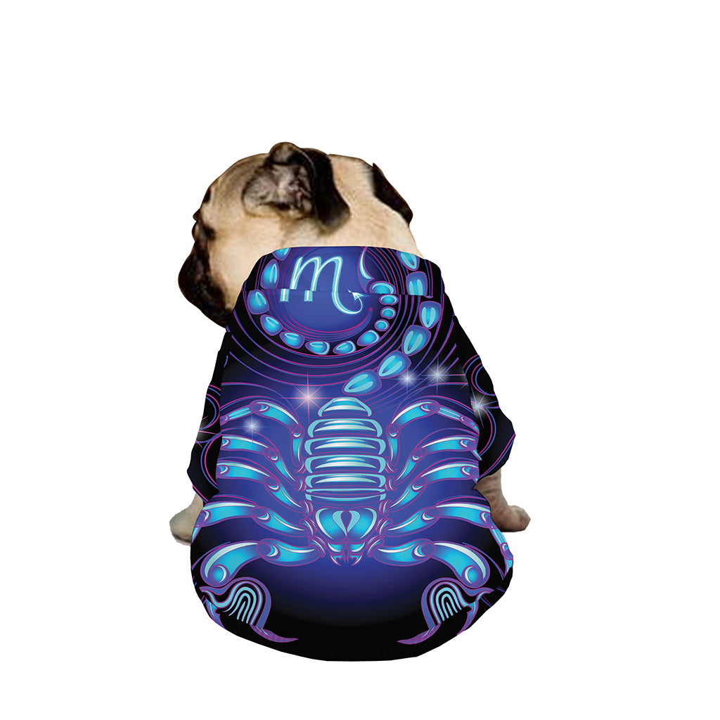 Dark Scorpio Zodiac Sign Print Dog Zip Up Jacket