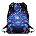 Dark Scorpio Zodiac Sign Print Drawstring Backpack