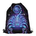 Dark Scorpio Zodiac Sign Print Drawstring Bag