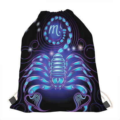 Dark Scorpio Zodiac Sign Print Drawstring Bag