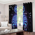 Dark Scorpio Zodiac Sign Print Extra Wide Grommet Curtains