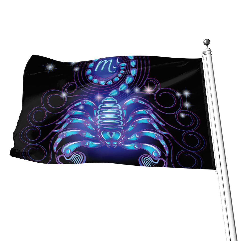 Dark Scorpio Zodiac Sign Print Flag