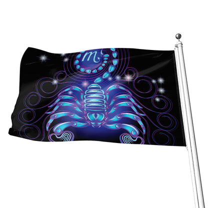 Dark Scorpio Zodiac Sign Print Flag