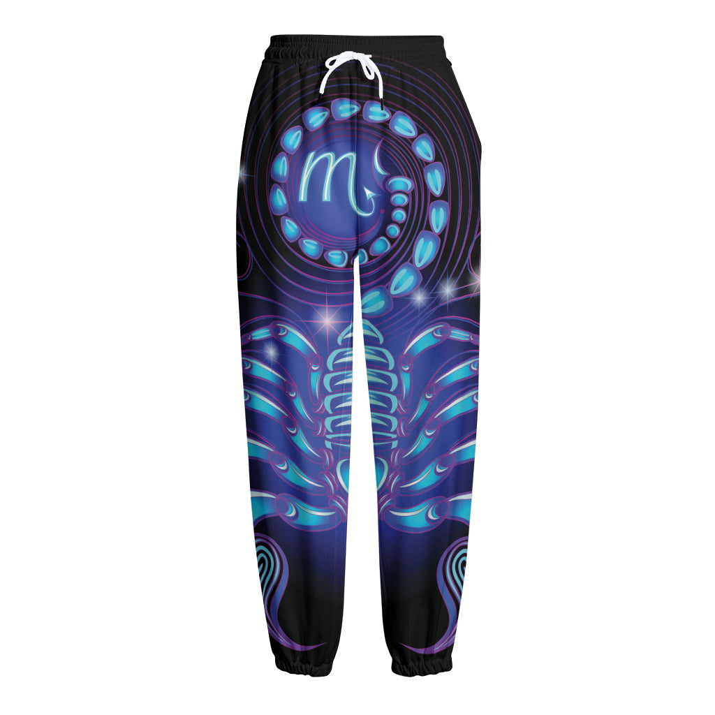 Dark Scorpio Zodiac Sign Print Fleece Lined Knit Pants