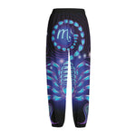 Dark Scorpio Zodiac Sign Print Fleece Lined Knit Pants