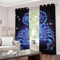 Dark Scorpio Zodiac Sign Print Grommet Curtains