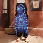 Dark Scorpio Zodiac Sign Print Harem Pants